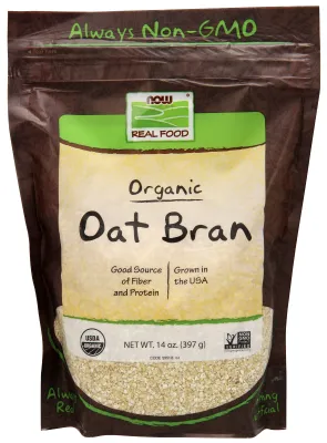 NOW Natural Foods Oat Bran, Organic - 14 oz