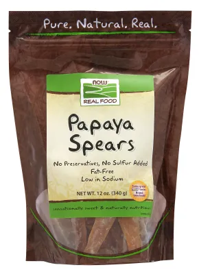 NOW Natural Foods Papaya Spears- 12 oz