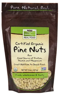 NOW Natural Foods Pine Nuts, Raw Organic - 8 oz.