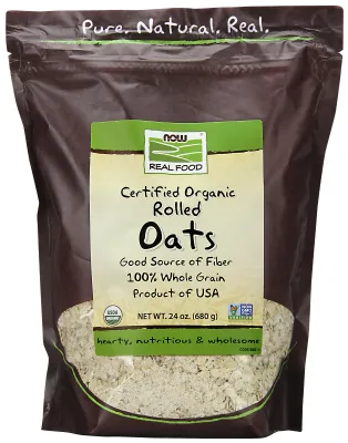 NOW Natural Foods Rolled Oats, Organic - 24 oz.