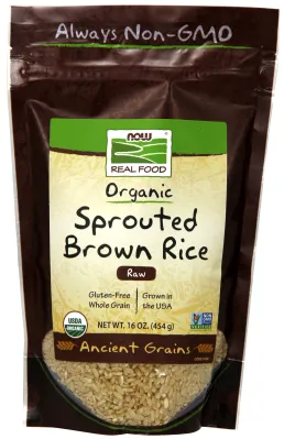 NOW Natural Foods Sprouted Brown Rice, Organic - 16 oz.