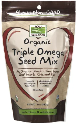 NOW Natural Foods Triple Omega Seed Mix, Organic - 12 oz.