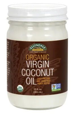 NOW Natural Foods Virgin Coconut Oil in Glass Jar, Organic - 12 fl. oz.
