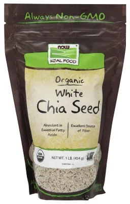 NOW Natural Foods White Chia Seed, Organic - 1 lb.