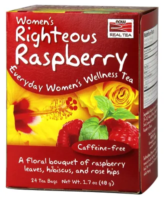 NOW Natural Foods Women's Righteous Raspberry Tea - 24 Tea Bags