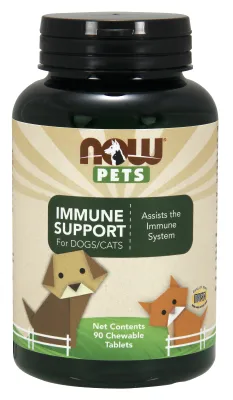 NOW Pet Health Immune Support - 90 Chewable Tablets for Dogs & Cats