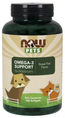 NOW Pet Health Omega-3 Support - 180 Softgels for Pets