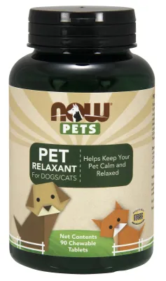 NOW Pet Health Pet Relaxant - 90 Chewable Tablets for Dogs & Cats