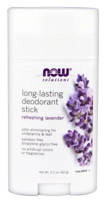 NOW Solutions Long-Lasting Deodorant Stick, Lavender - 2.2 oz.