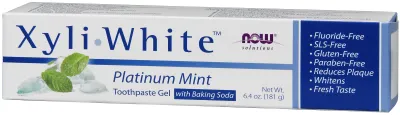 NOW Solutions Xyliwhite Platinum Mint Toothpaste Gel with Baking Soda - 6.4 oz.