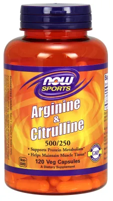 NOW Sports Arginine & Citrulline 500 mg / 250 mg - 120 Veg Capsules