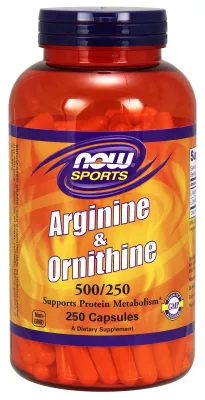 NOW Sports Arginine & Ornithine 500 mg / 250 mg - 250 Veg Capsules