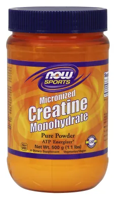 NOW Sports Creatine Monohydrate, Micronized Powder - 1.1 lbs. (500 g)