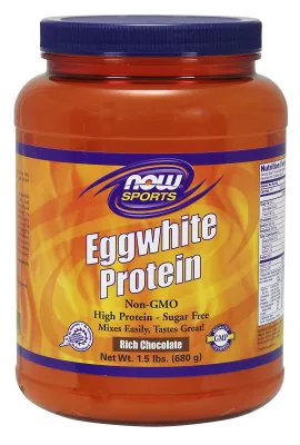 NOW Sports Egg White Protein, Creamy Chocolate Powder - 1.5 lbs.