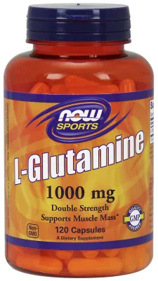 NOW Sports L-Glutamine, Double Strength 1000 mg - 120 Veg Capsules