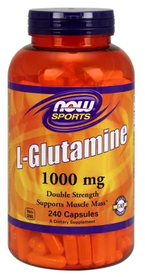 NOW Sports L-Glutamine, Double Strength 1000 mg - 240 Veg Capsules