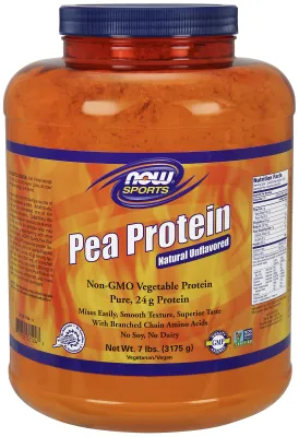 NOW Sports Pea Protein, Pure Unflavored Powder - 7 lbs.