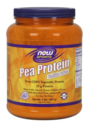 NOW Sports Pea Protein, Vanilla Toffee Powder - 2 lbs.