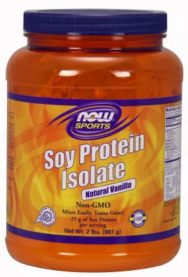 NOW Sports Soy Protein Isolate, Creamy Vanilla Powder - 2 lbs.