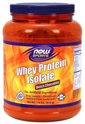 NOW Sports Whey Protein Isolate, Creamy Chocolate Powder - 1.8 lbs.