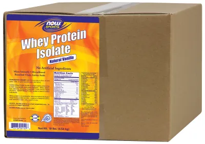NOW Sports Whey Protein Isolate, Creamy Vanilla Powder - 10 Lbs.
