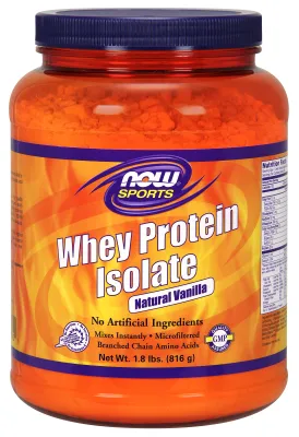NOW Sports Whey Protein Isolate, Creamy Vanilla Powder - 1.8 lbs.