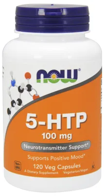 NOW Supplements 5-HTP 100 mg - 120 Veg Capsules