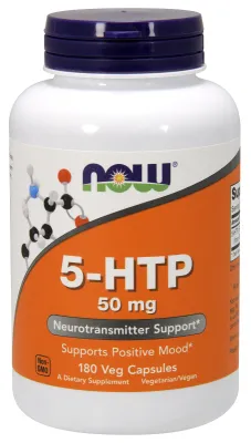 NOW Supplements 5-HTP 50 mg - 180 Veg Capsules
