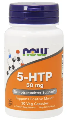 NOW Supplements 5-HTP 50 mg - 30 Veg Capsules