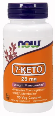 NOW Supplements 7-KETO 25 mg - 90 Veg Capsules
