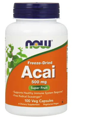 NOW Supplements Acai 500 mg - 100 Veg Capsules