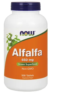 NOW Supplements Alfalfa 650 mg - 500 Tablets