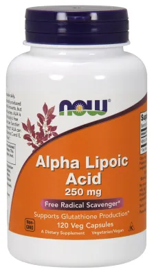 NOW Supplements Alpha Lipoic Acid 250 mg - 120 Veg Capsules