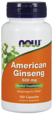 NOW Supplements American Ginseng 500 mg - 100 Veg Capsules