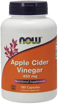 NOW Supplements Apple Cider Vinegar 450 mg - 180 Veg Capsules