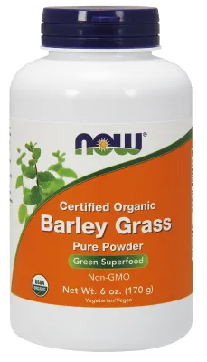 NOW Supplements Barley Grass Pure Powder, Organic - 6 oz.