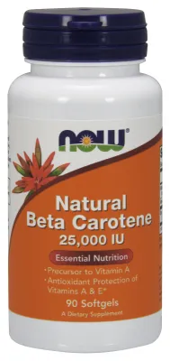 NOW Supplements Beta Carotene, Natural 7,500 mcg - 90 Softgels