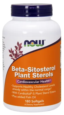 NOW Supplements Beta-Sitosterol Plant Sterols - 180 Softgels