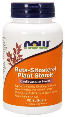 NOW Supplements Beta-Sitosterol Plant Sterols - 90 Softgels