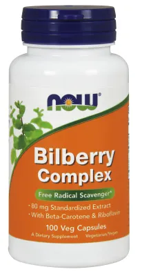 NOW Supplements Bilberry Complex - 100 Veg Capsules