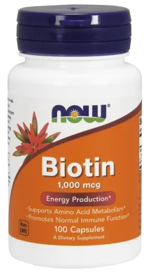 NOW Supplements Biotin 1000 mcg - 100 Veg Capsules