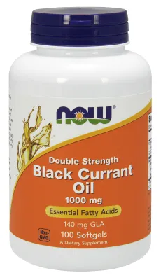 NOW Supplements Black Currant Oil, Double Strength 1000 mg - 100 Softgels