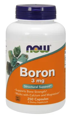 NOW Supplements Boron 3 mg - 250 Veg Capsules