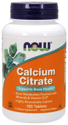 NOW Supplements Calcium Citrate - 100 Tablets