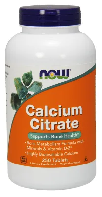 NOW Supplements Calcium Citrate - 250 Tablets