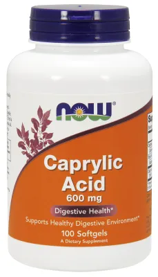 NOW Supplements Caprylic Acid 600 mg - 100 Softgels