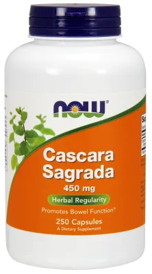 NOW Supplements Cascara Sagrada 450 mg - 250 Veg Capsules