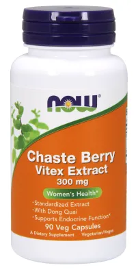 NOW Supplements Chaste Berry Vitex Extract 300 mg - 90 Veg Capsules
