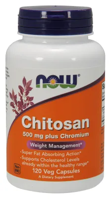 NOW Supplements Chitosan 500 mg plus Chromium - 120 Veg Capsules