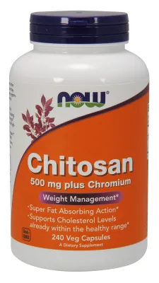 NOW Supplements Chitosan 500 mg plus Chromium - 240 Veg Capsules